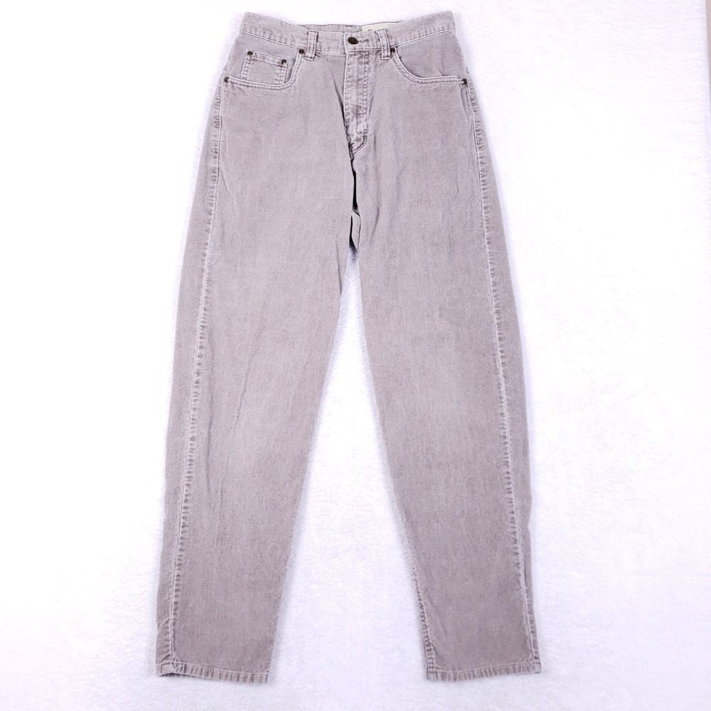 Eddie Bauer Corduroy Pants Tapered Leg Size‎ 8 Taupe Quiet Luxury Preppy Mom